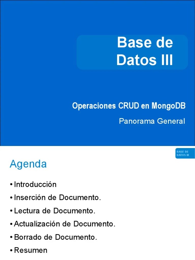 Operaciones CRUD En Mongodb | PDF | Mongo Db | No Sql