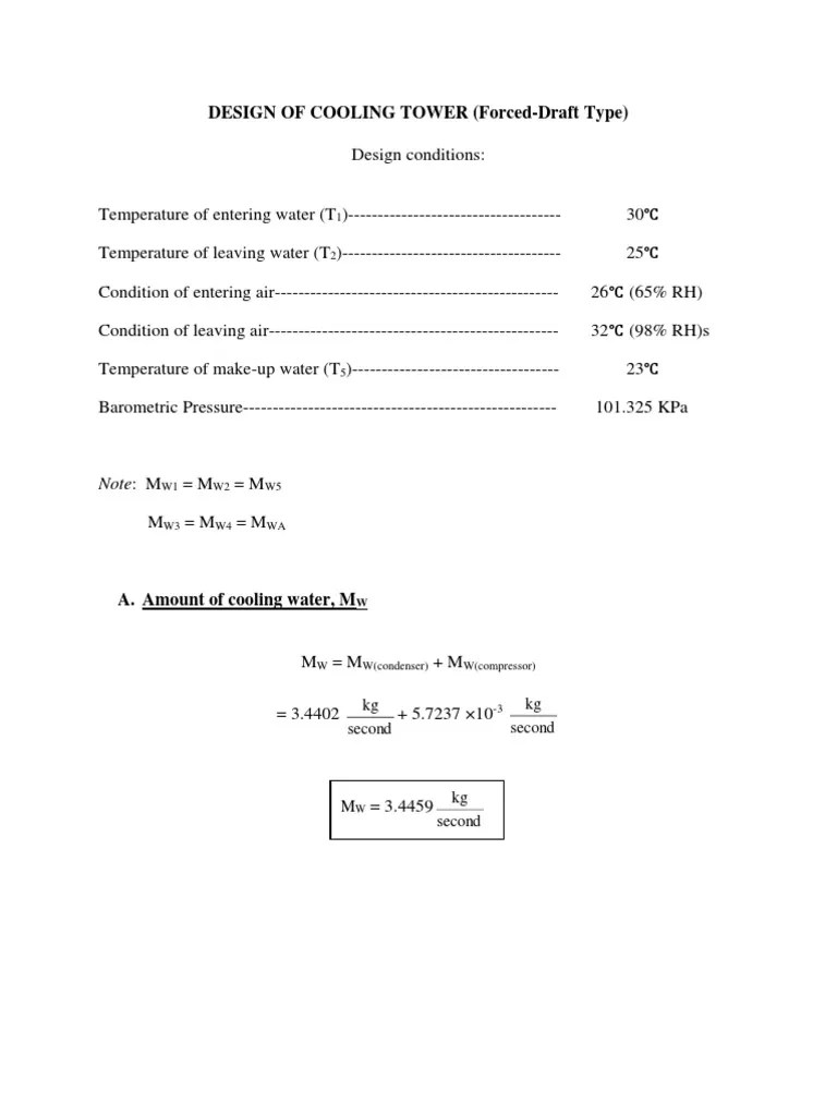 Design Of Cooling Tower | PDF | Relative Humidity | Meteorology