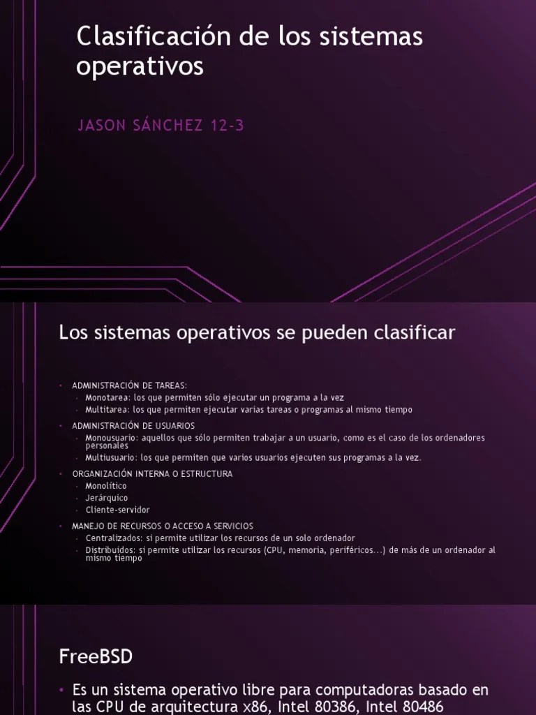 Clasificación De Los Sistemas Operativos | PDF | Computadoras Personales | Arquitectura De ...