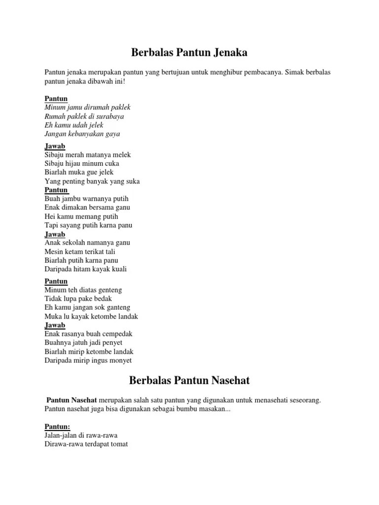 Check spelling or type a new query. Berbalas Pantun Jenaka Pdf