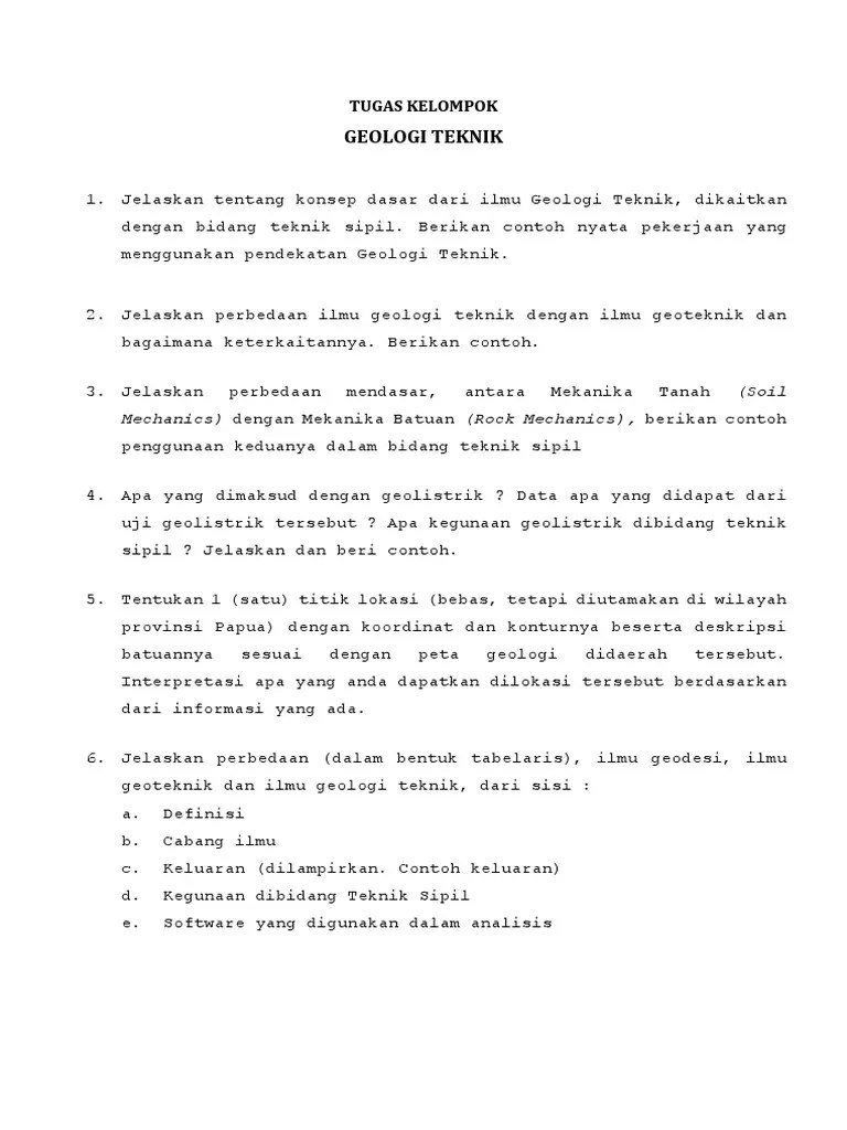 Tugas Kelompok Geotek | PDF