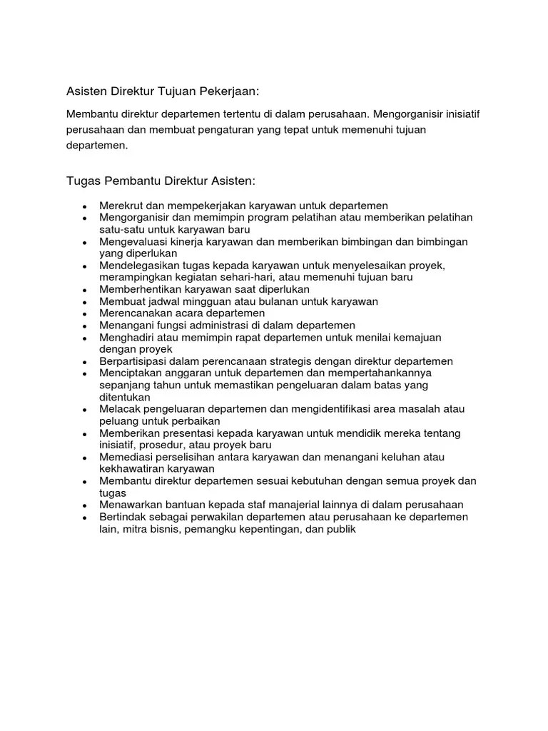 Asisten Direktur | PDF