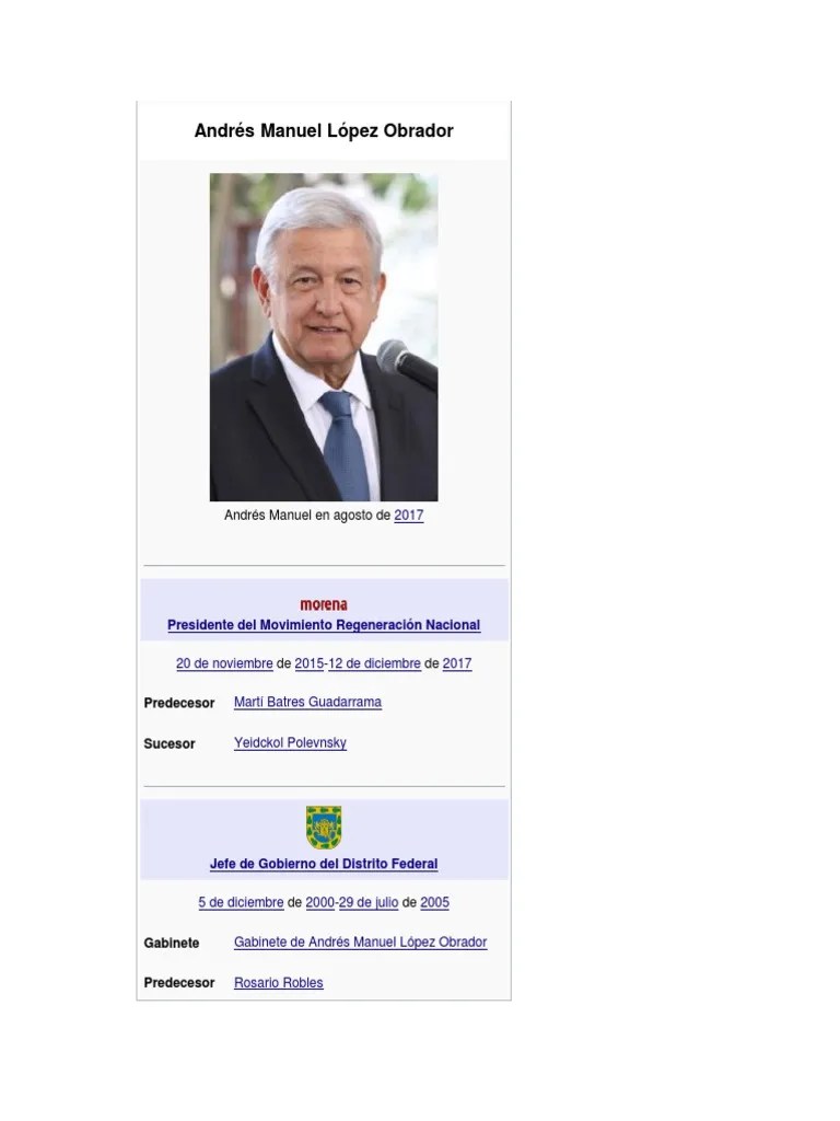 Andrés Manuel López Obrador | PDF | Ciudad De México | Partidos Políticos