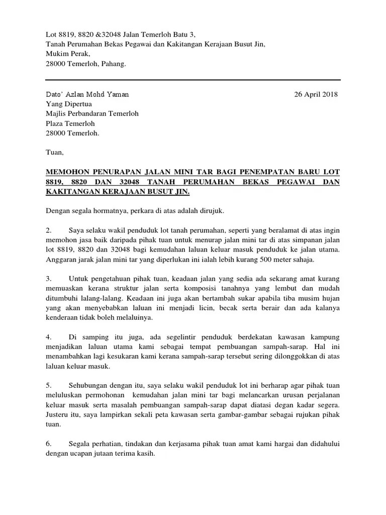 Surat permohonan kerja di bps. Contoh Surat Mohon Jalan Dah Edit Pdf
