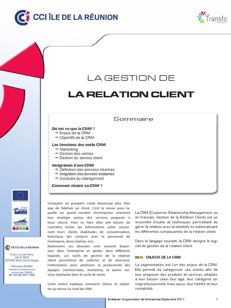 La Gestion De La Relation Client PDF | PDF | Gestion De La Relation ...