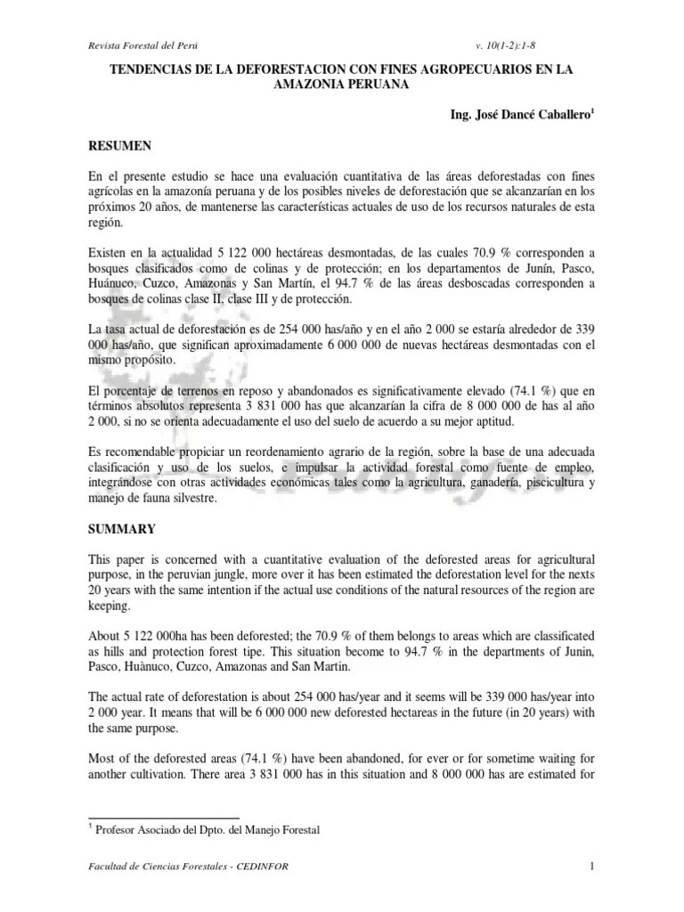 La Deforestacion En El Peru PDF | PDF | Deforestación | Los Bosques