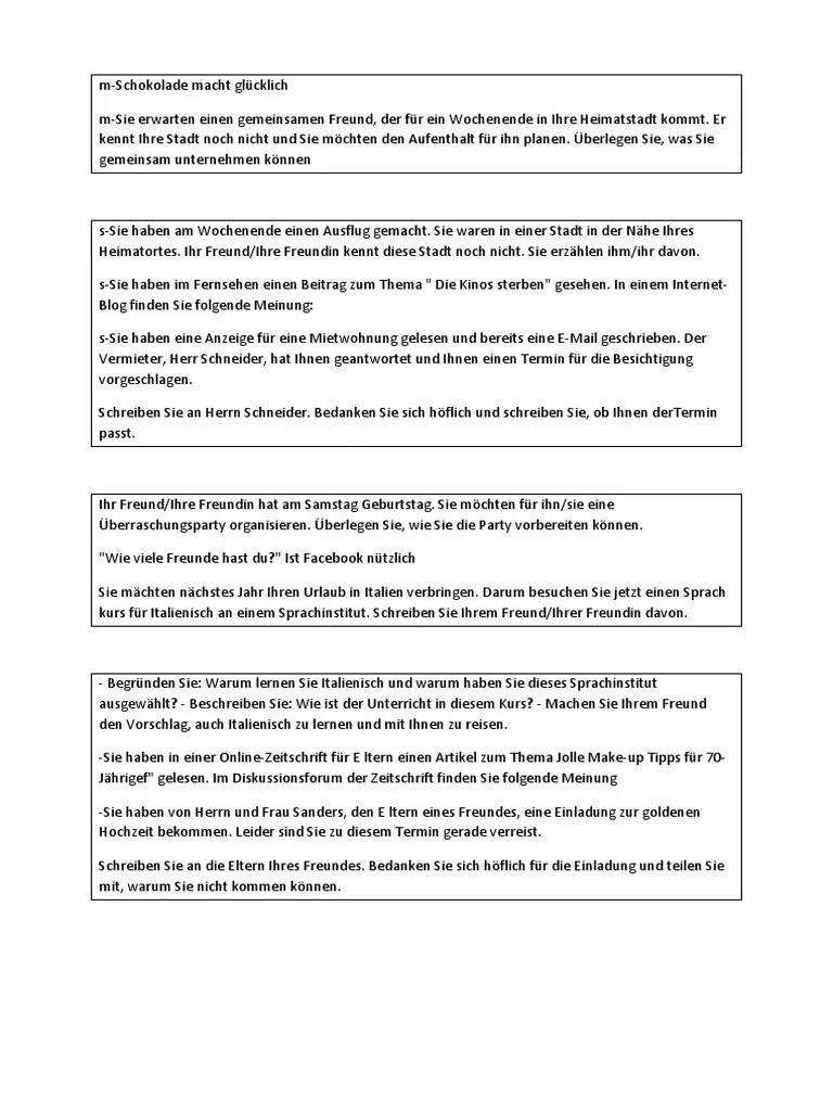 Es gibt viele möglichkeiten, einen einladungsbrief für eine geburtstagsfeier zu schreiben. Osd B1 Schreiben Und Sprechen Pdf