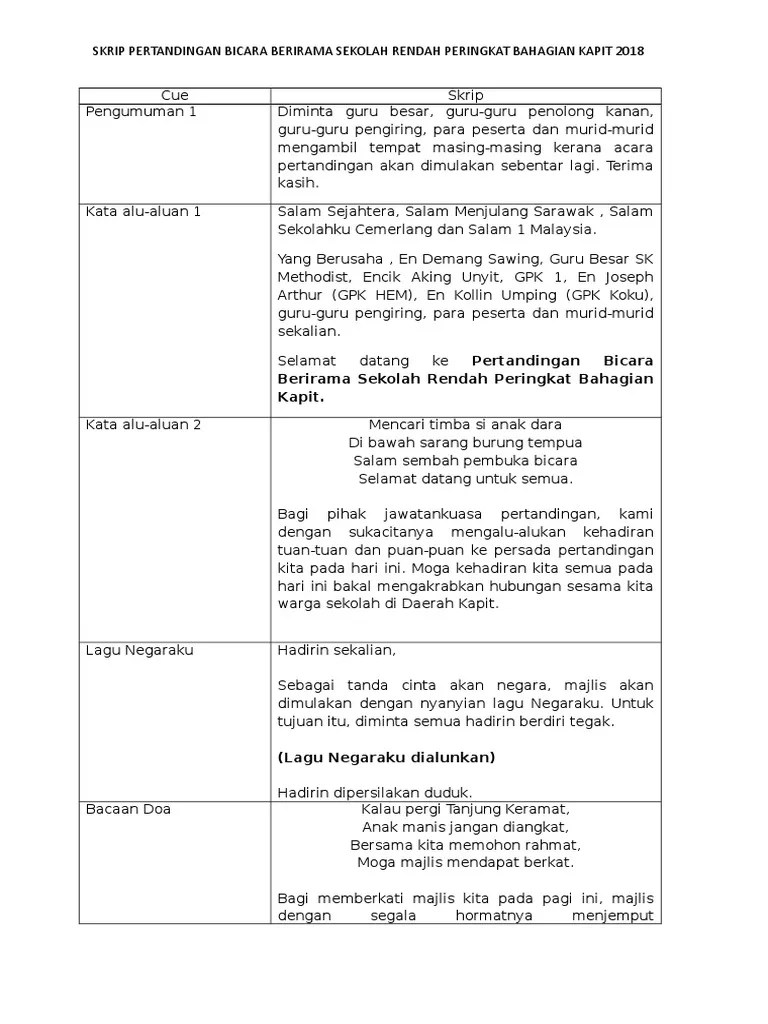 Skrip Bicara Berirama Alam Sekitar - englshmila