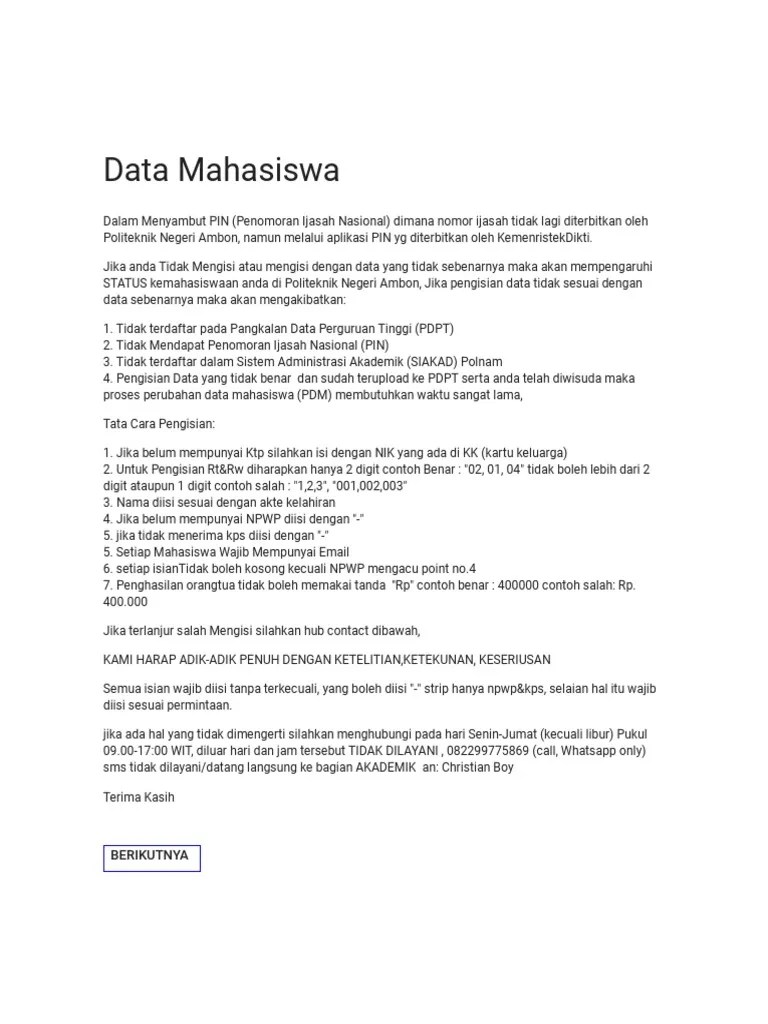 Formulir Pendaftaran | PDF