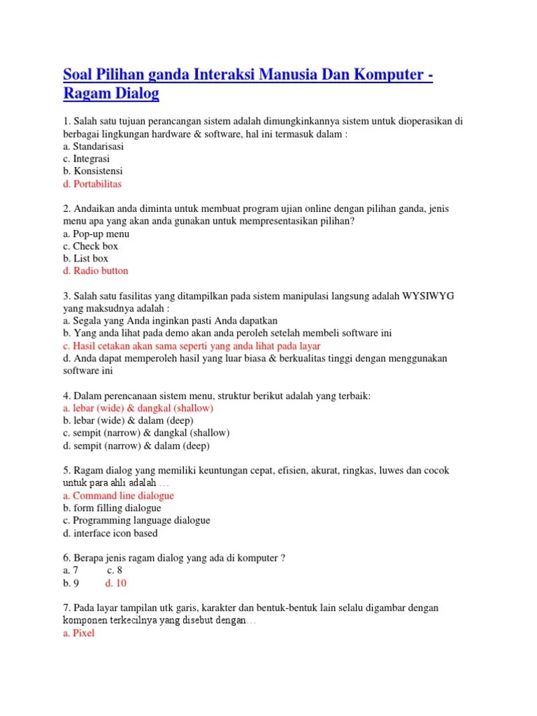 Makalah bab ii k3 listrik dan mekanik. Contoh Soal Ergonomi Pilihan Ganda
