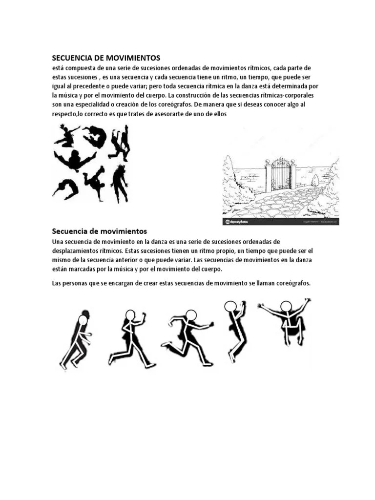Baila y se mueve con música variada, coordinando secuencias de movimiento y desplazamiento.en esta actividad empezarán a identificar lo que . Secuencia De Movimientos Pdf