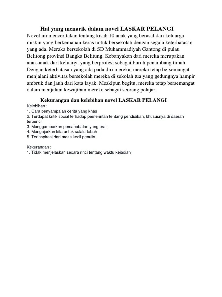 Hal Yang Menarik Dalam Novel LASKAR PELANGI | PDF