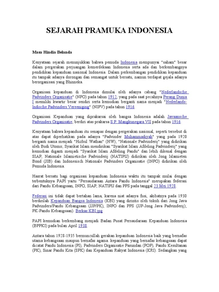 Sejarah Pramuka Indonesia | PDF