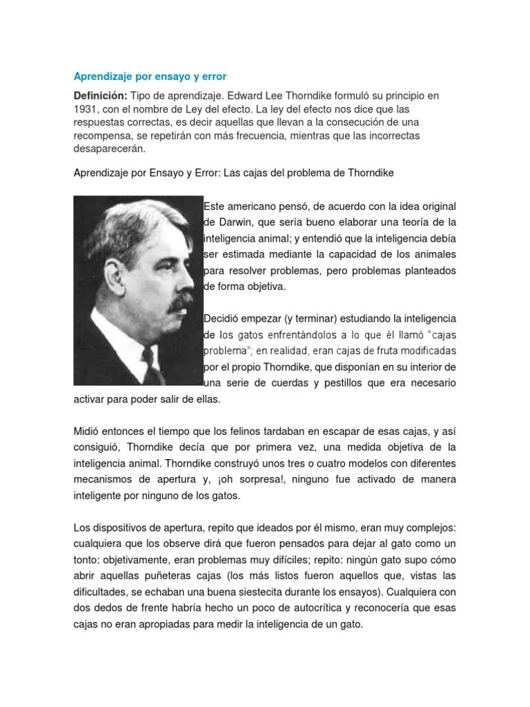 Aprendizaje Por Ensayo Y Error | PDF | Sicología | Science