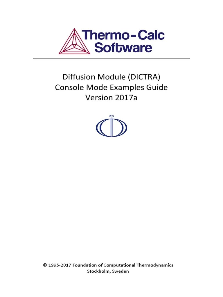 Diffusion Module (DICTRA) Console Mode Examples | PDF