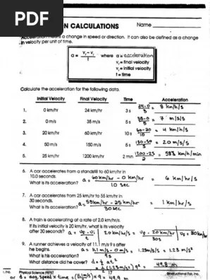 Given we are no longer able to meet in person, event organizers and professional speakers have been scrambl. Acceleration Calculations Answer Key Pdf