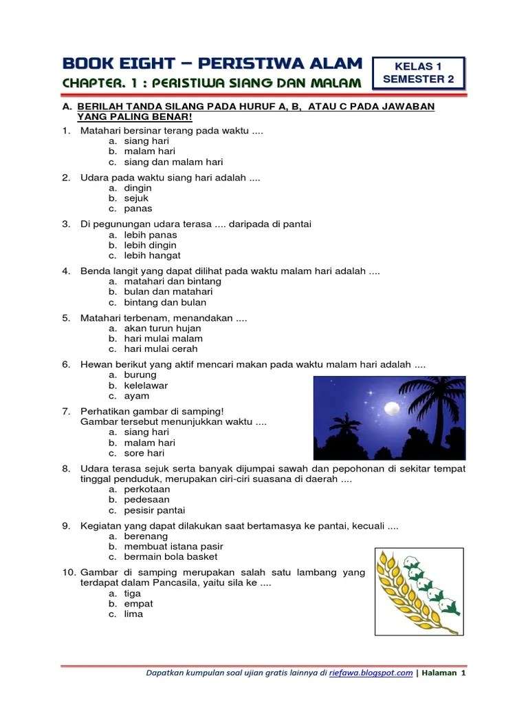 Soal tematik kelas 3 tema 8 subtema 3 semester 2. Soal Kelas 1 Tema 8 Subtema 1 Pdf