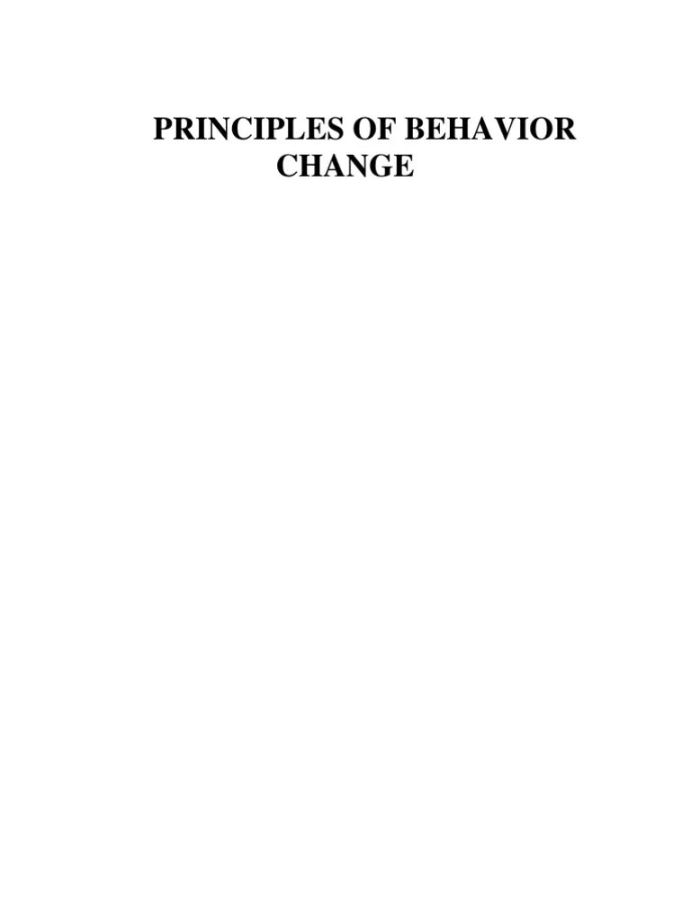 Principles Of Behavior Change | PDF | Reinforcement | Behavior