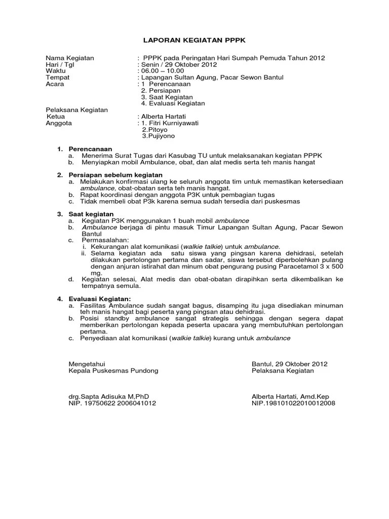 Laporan Kegiatan p3k | PDF