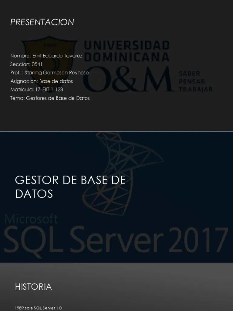 Microsoft SQL SERVER | Descargar Gratis PDF | Servidor SQL De Microsoft ...