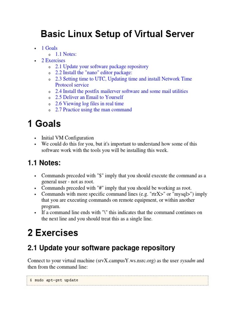 Basic Linux Virtual Server Setup Guide | PDF | Secure Shell ...