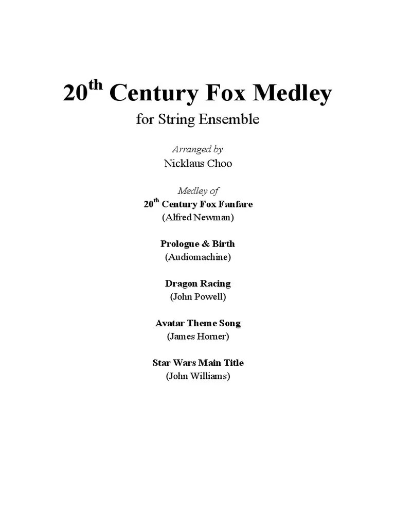 20th Century Fox Medley | PDF | Classical Music | Musical Instruments
