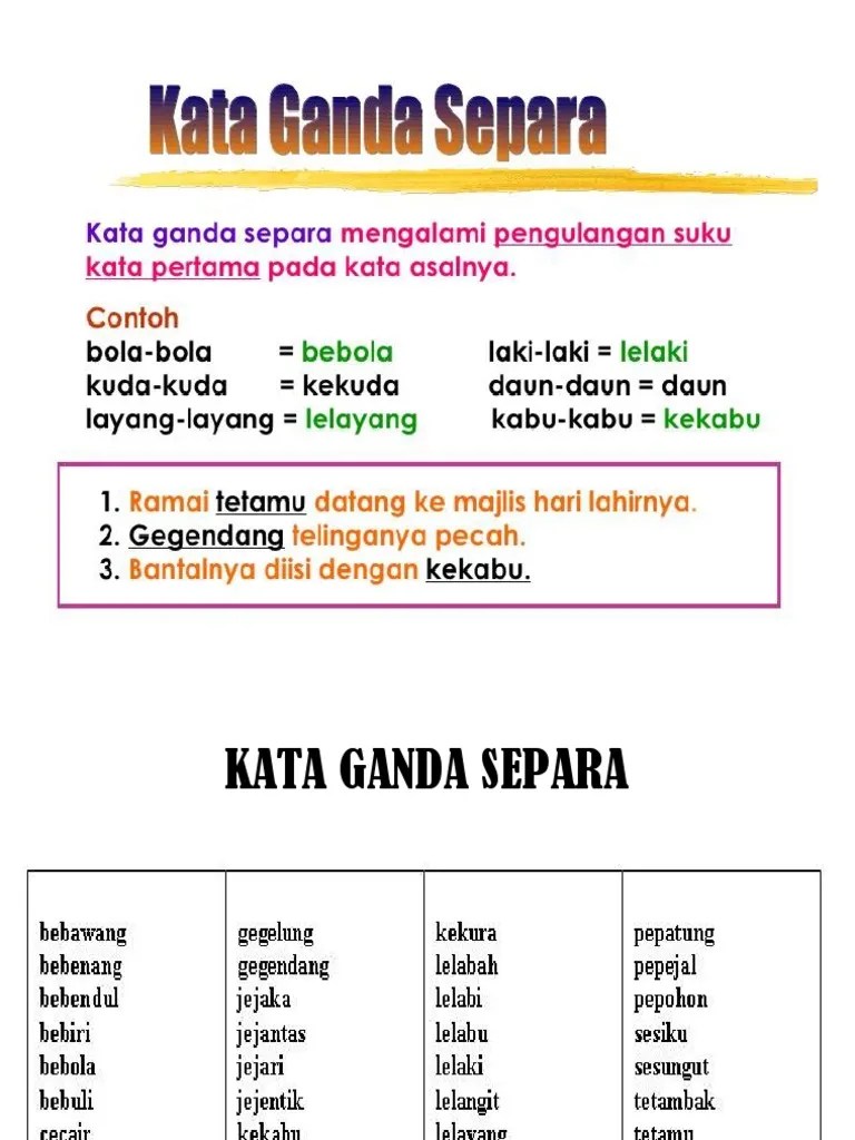 Latihan Kata Ganda Separa Tahun 2 : Latihan Kata Ganda Separa Cikgu Mohd Fadli Salleh Online