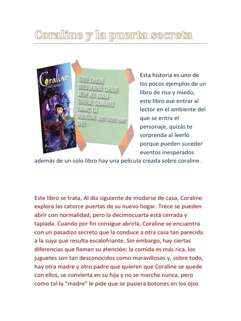 An Amazing Cloud Coraline Y La Puerta Secreta Libro Original La Historia Real Detras De Coraline Y La Puerta Secreta Es Tan Aterradora Que Apenas Podras Creerla Vix Cuidado Con