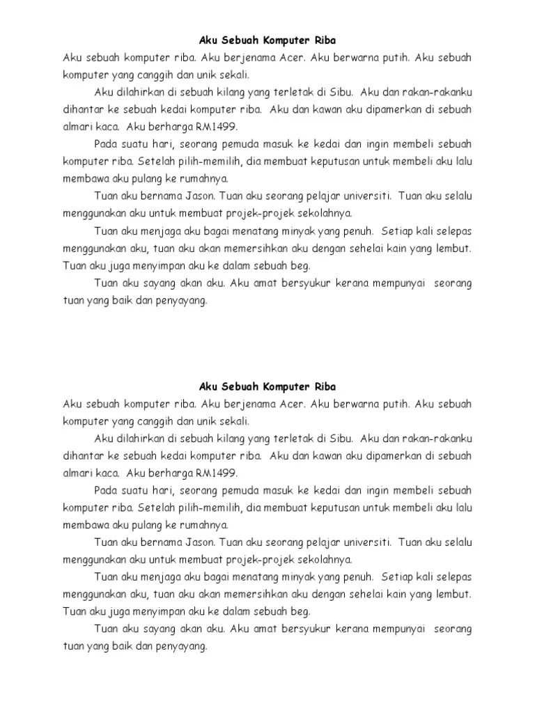 Contoh karangan aku sebuah komputer contoh muse cute766 ; Aku Sebuah Komputer Riba Pdf
