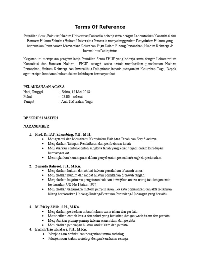 TOR Penyuluhan Hukum | PDF