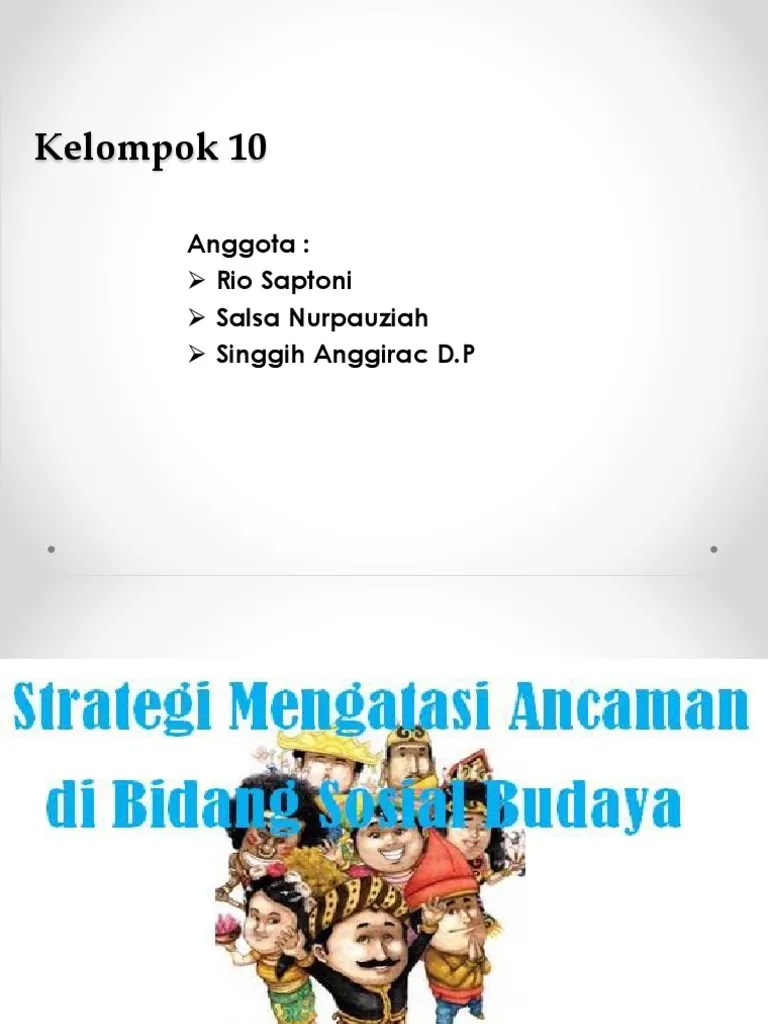Strategi Ancaman Di Bidang Sosial Budaya | PDF