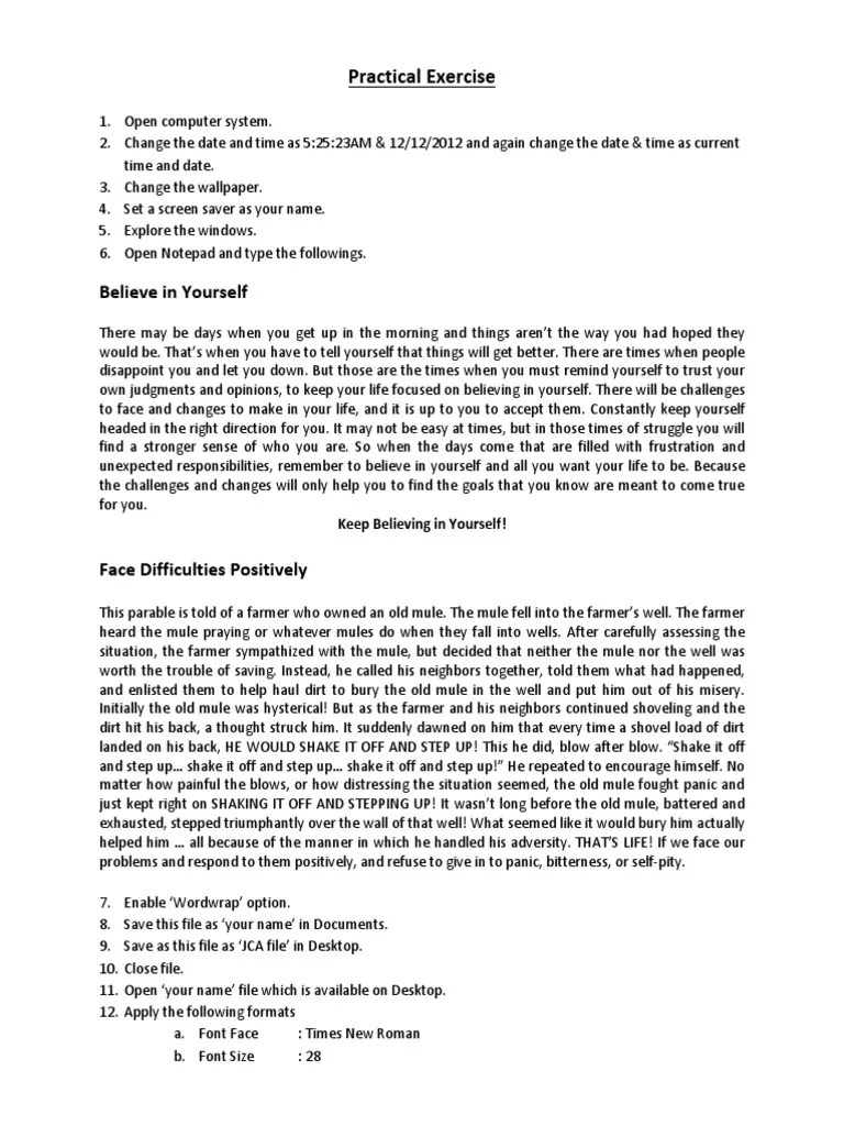 Computer Basics Practical Assignment | PDF | The Coca Cola Company | Directory (Computing)