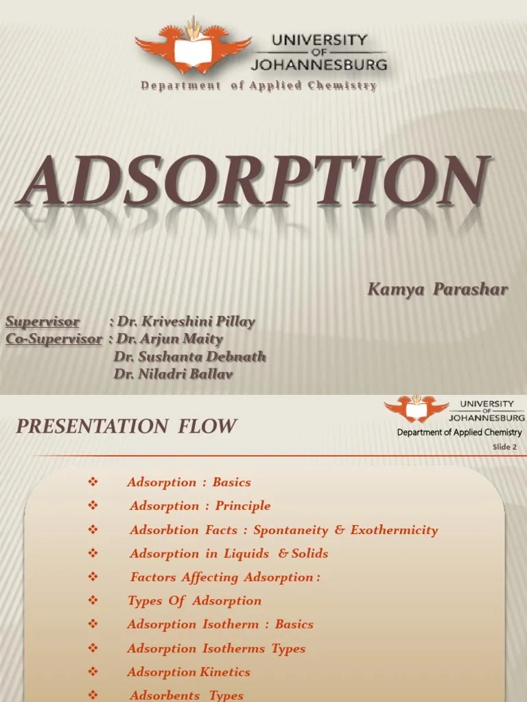 Adsorption Presentation | PDF | Adsorption | Gibbs Free Energy