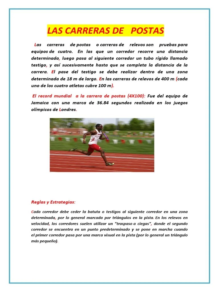 Hay actividades que no pasan de moda. Las Carreras De Posta Maximo Pdf