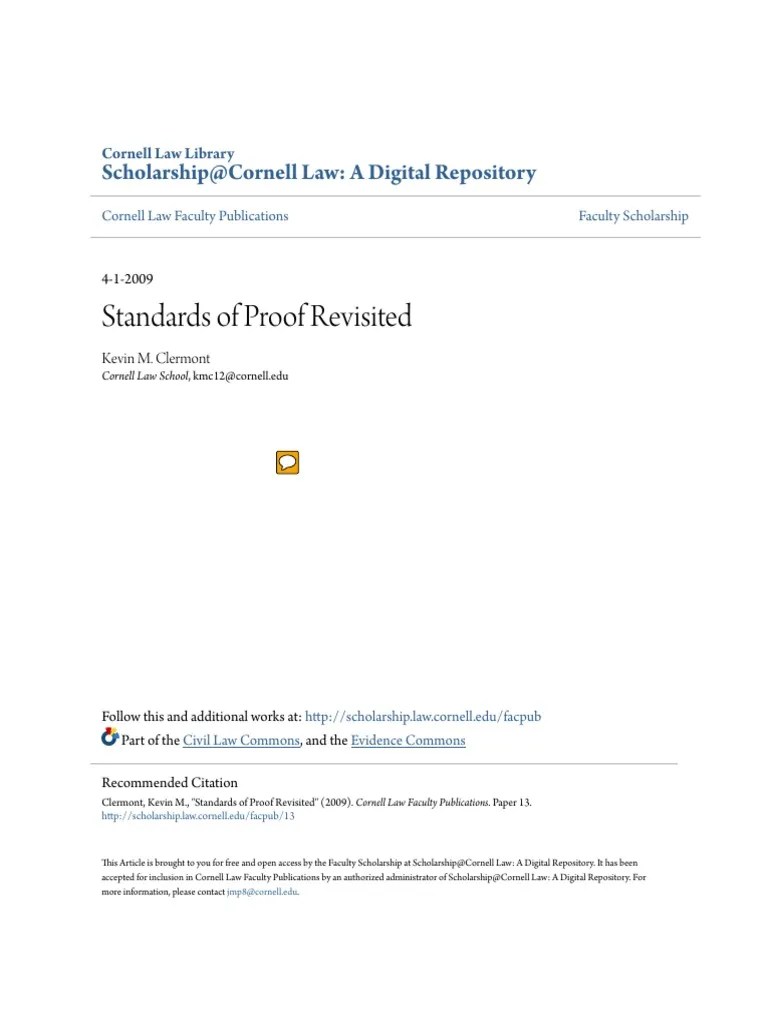 Standards Of Proof Revisited | PDF | Burden Of Proof (Law ...