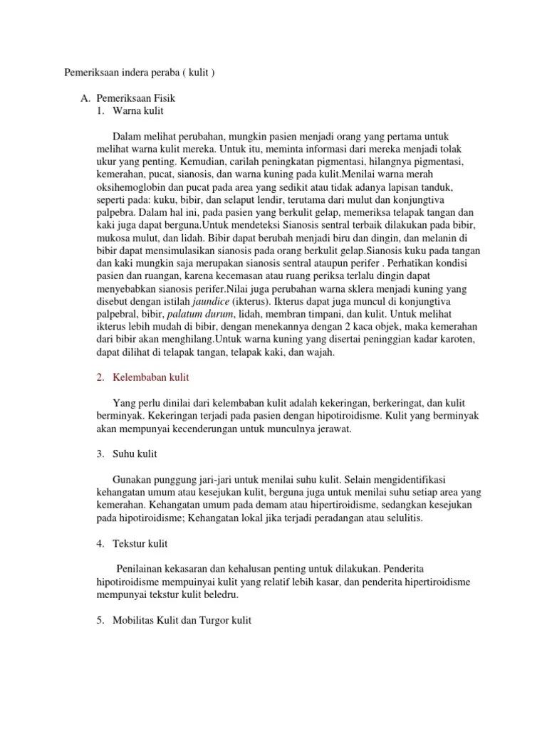 Pemeriksaan Indera Peraba | PDF