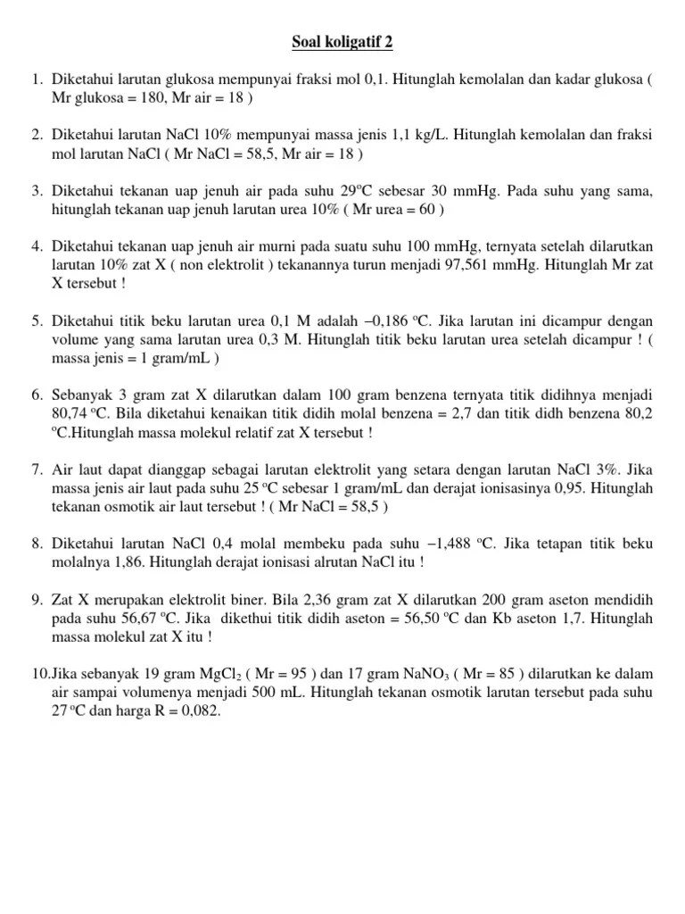 Soal Koligatif 2 | PDF