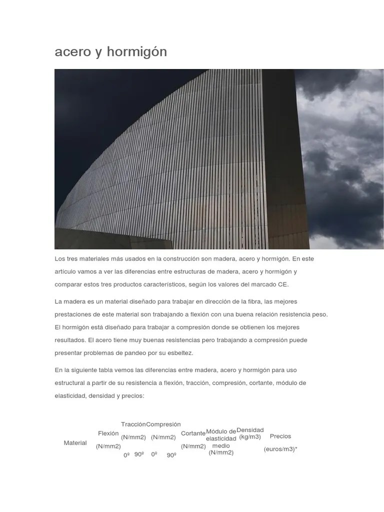 Acero Y Hormigón | PDF | Hormigón | Madera