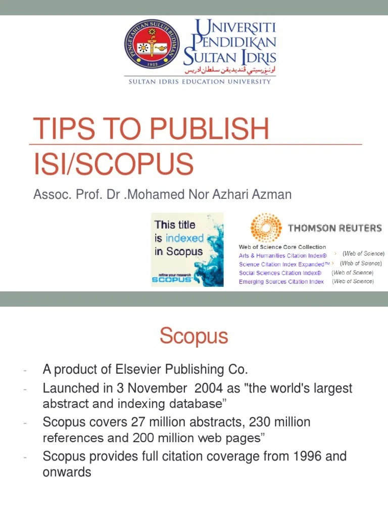 Tips To Publish Scopus - Isi Journal | Download Free PDF | Publishing | Information Science