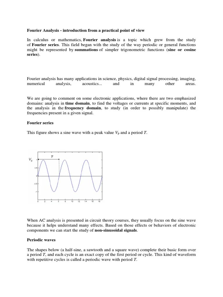 Fourier Series - An Understandable Introduction To Representing Periodic Waves As The Sum Of ...
