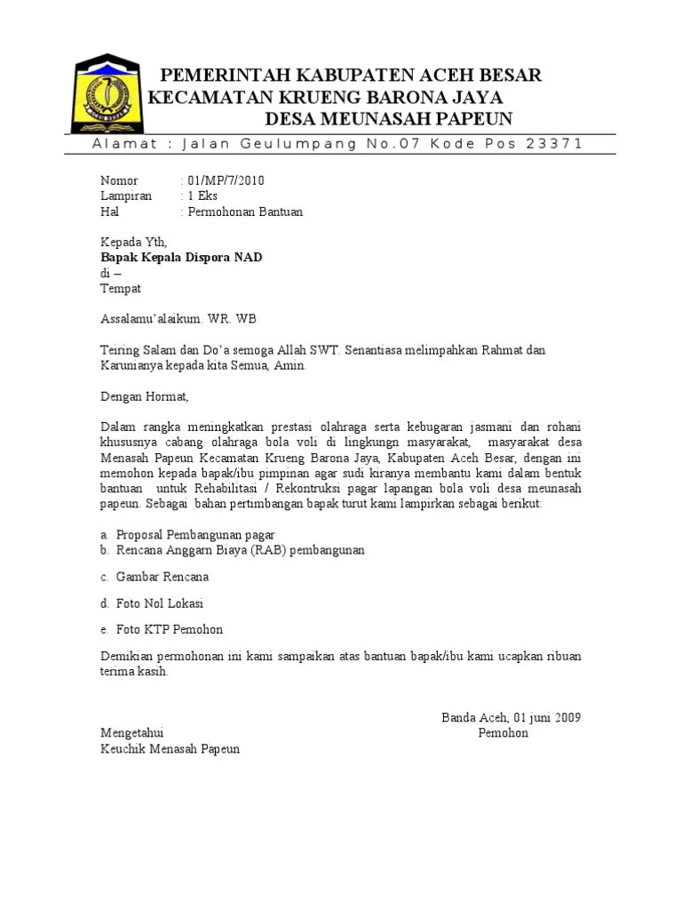 Contoh Proposal Pengajuan Dana Kegiatan Olahraga Sepak Bola Berbagi Contoh Proposal Cute766