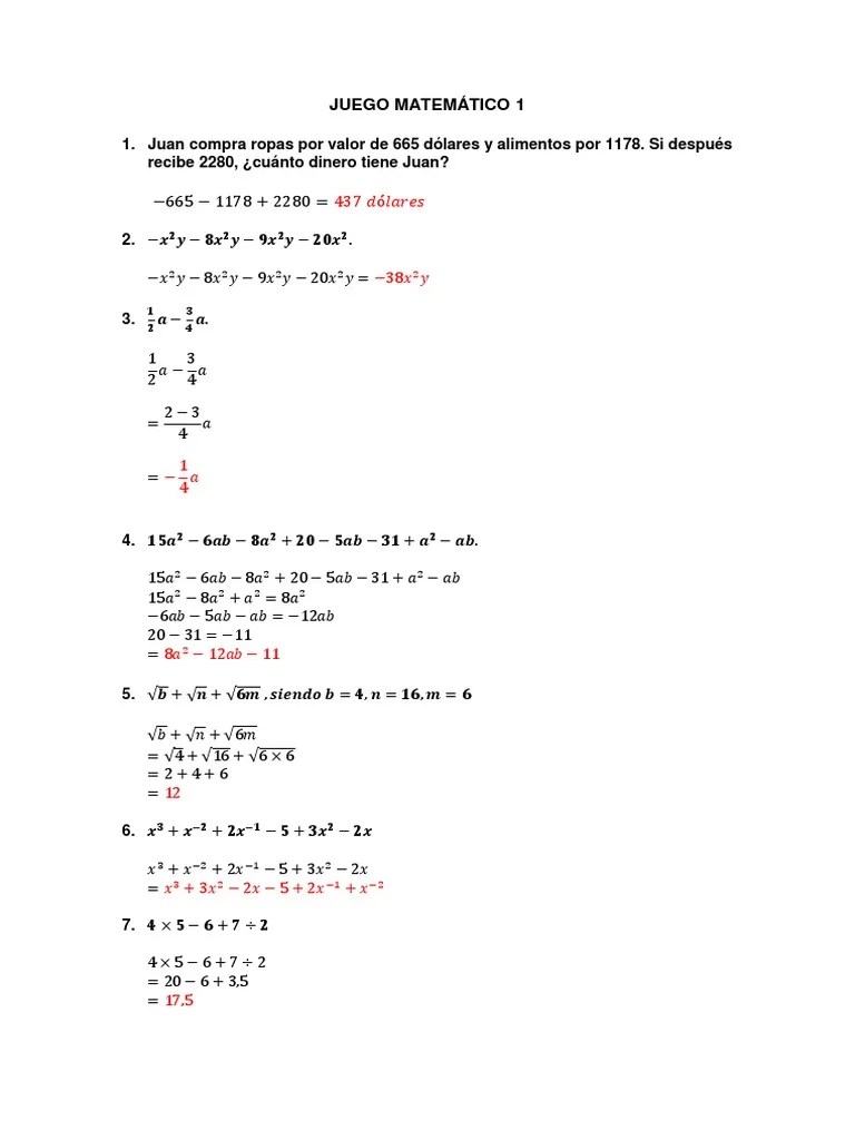 Solucionario Juegos Matematicos | PDF | Enseñanza De Matemática
