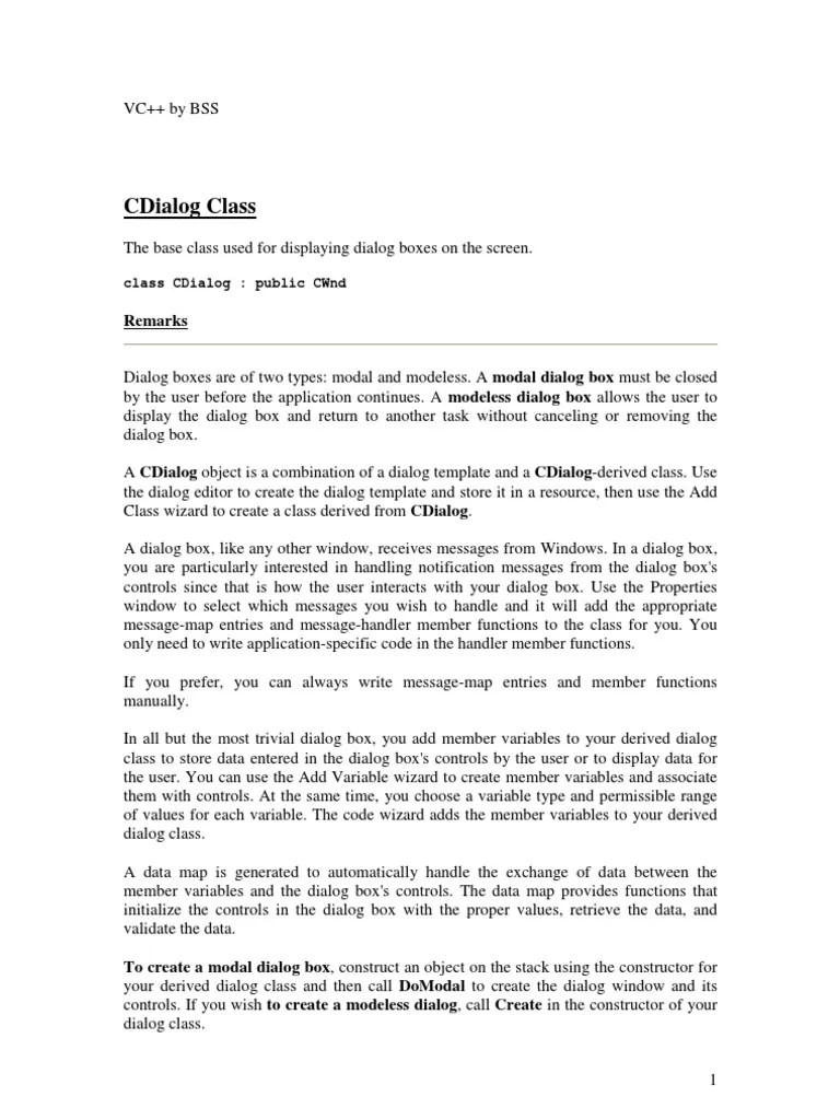 Dialog Based Applications | PDF | Dialog Box | Method (Computer ...