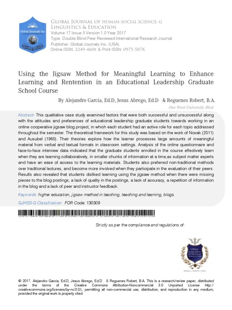 2 Using The Jigsaw Method | PDF | Learning | Motivation