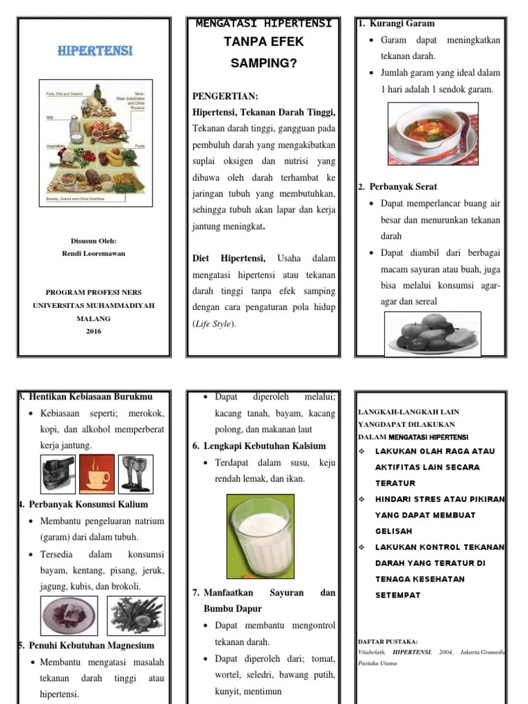 Laflet Diit Hipertensi | PDF