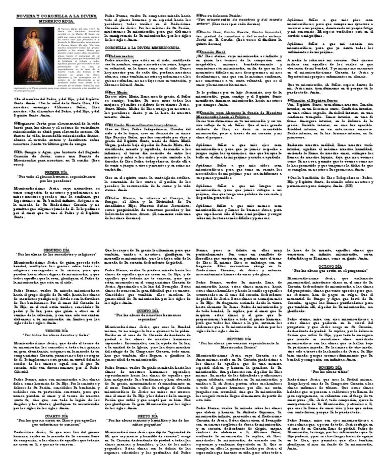 Novena A La Divina Misericordia Ok | PDF | María, Madre De Jesús | Pecado