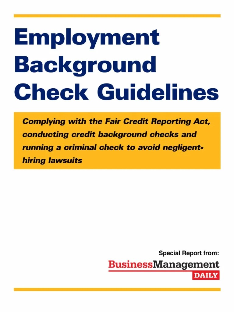 Employee Background Check | PDF | Background Check | Disparate Impact