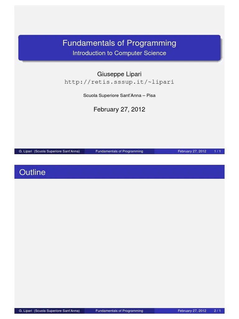 Introduction To Programming Fundamentals | PDF | Central Processing ...