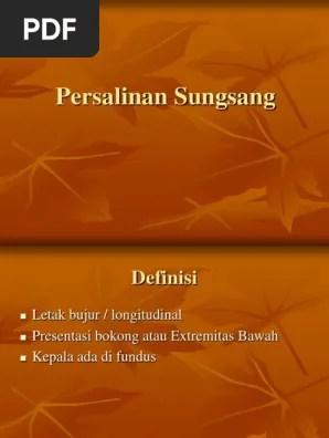 Persalinan Sungsang | PDF