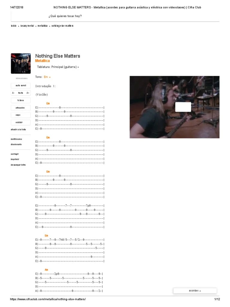 NOTHING ELSE MATTERS - Metallica PDF | PDF | Artes Cênicas | Indústria ...